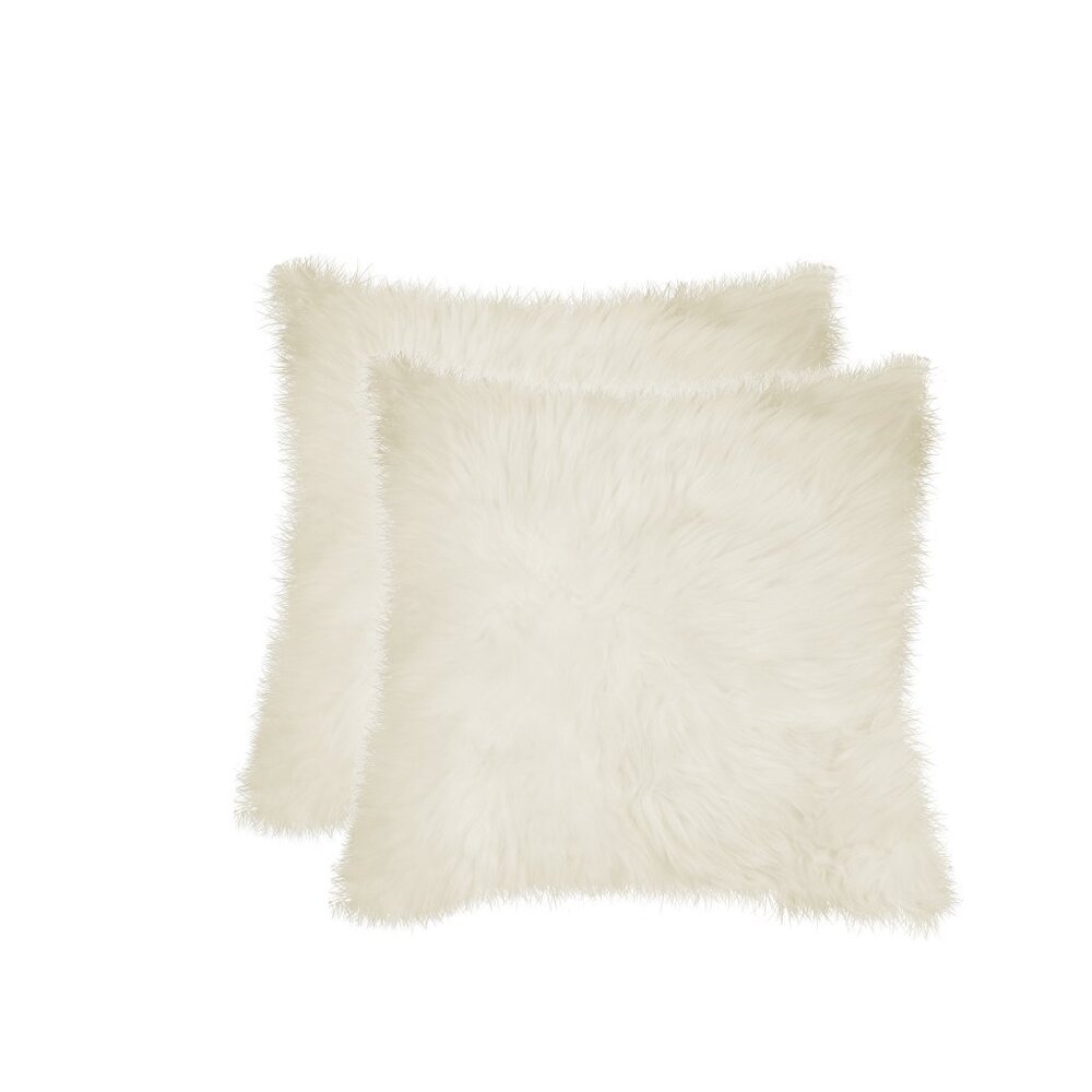 Natural Home Decor New Zealand Sheepskin Pillow | 2-Piece | Natural | 18"x18"